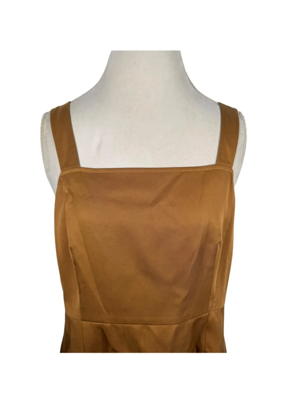 J. Crew Gramercy Twill Square Neck Dress A-Line Sleeveless Mini Caramel Size 14